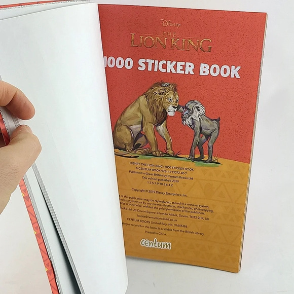DISNEY The Lion King Simba Broadway Stuffed Toy & 1000 Stickers Activity Book - Picture 12 of 15